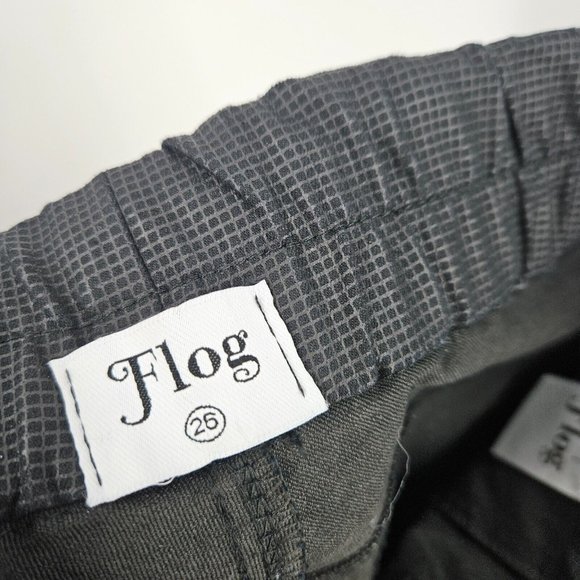 Bevy Flog Pants Black Shely Grid Drawstring Elastic Waist Pull On Ankle Size 26 - Picture 6 of 8